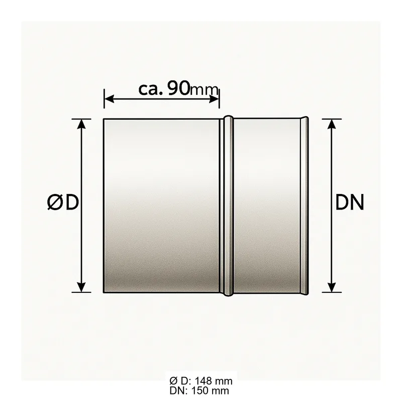 Schiedel PRIMA PLUS raccord chaudière emboîté Ø150 mm simple paroi mat
