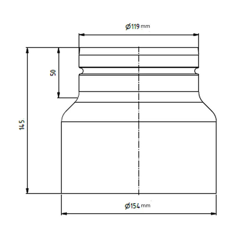 Raik réduction LS diamètre 150w/diamètre 120e noir