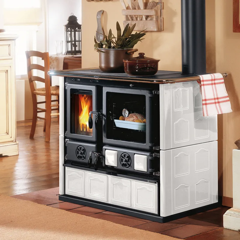 La Nordica Rosa 16 cuisinière à bois majolique blanche Infinity