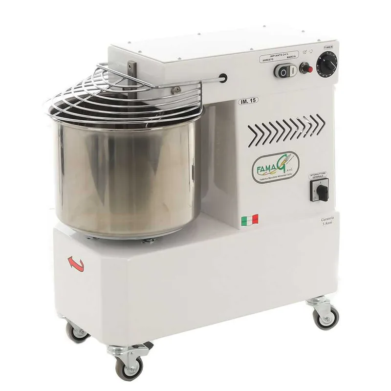 Pétrin à spirale Famag IM15 à 10 vitesses avec moteur électrique monophasé - 15 KG