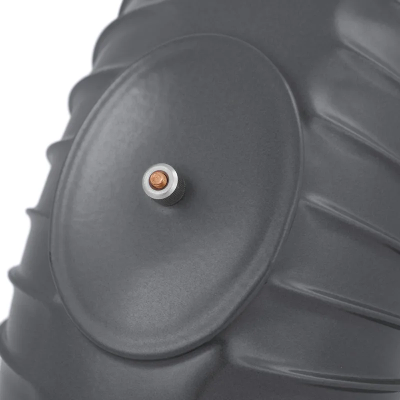 Coude de conduit de fumée / Coude de tuyau de poêle émaillé 150 mm - Coude à 90° nervuré gris avec ouverture de nettoyage