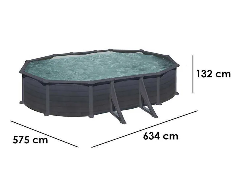 Gre Granada Ovale 610x375x132cm - Piscine hors-sol en acier