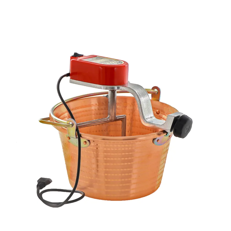 Chaudron en cuivre électrique martelé pour la polenta NuovaFac Cuoca Automatica base plate 9L - 5W
