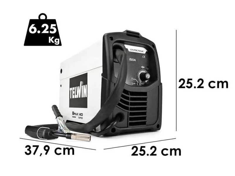 Telwin Bimax 140i Synergic - Poste à souder Inverter à fil FLUX (NO GAZ), à courant continu (DC)