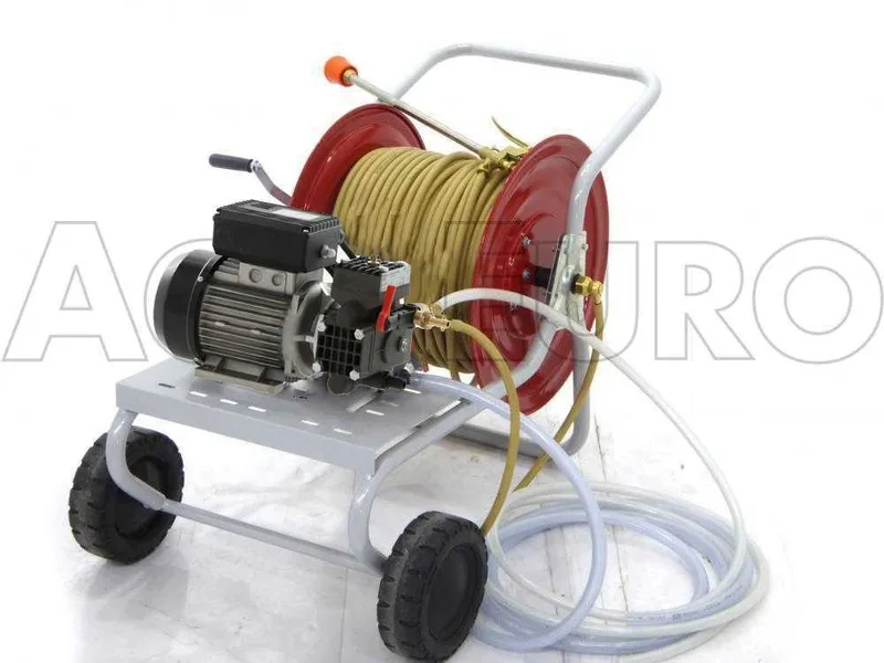 Motopompe de pulvérisation électrique sur chariot - Pompe Dal Degan DL218 - 20 bars max - 18L/min