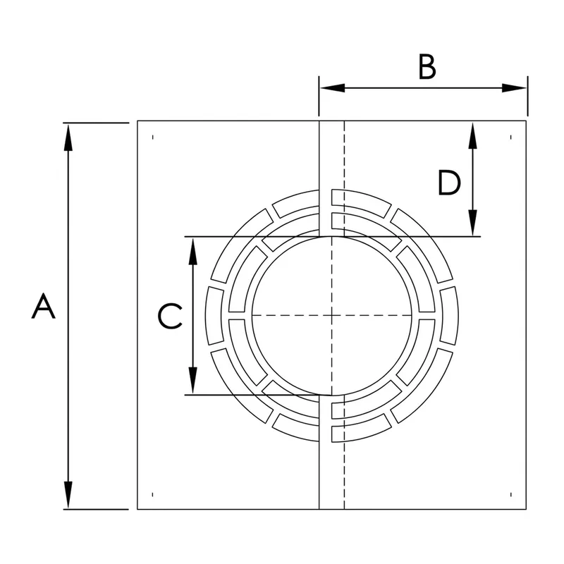 Schiedel Plaque de finition pour ventilation arrière 30-45° Ø 130 mm