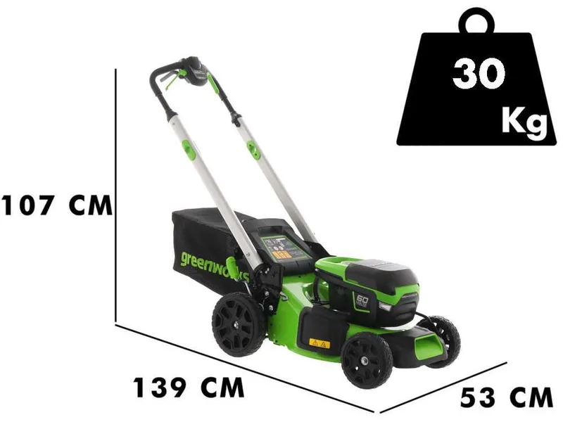 Greenworks GD60LM46SPK4 - Tondeuse à gazon autotractée à batterie - 60V/4Ah - Coupe 46 cm