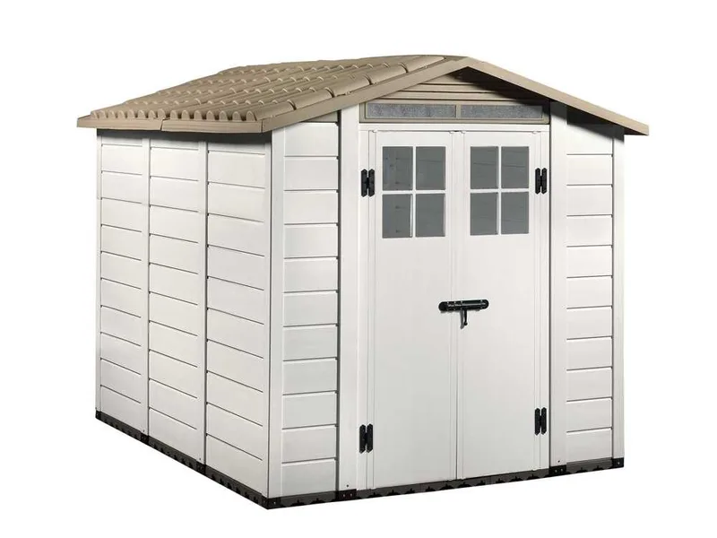 Garofalo Tuscany Evo 240 - Abri de jardin - Avec fenêtres et porte à double battant - 202,5 x 242,5 x 220 cm