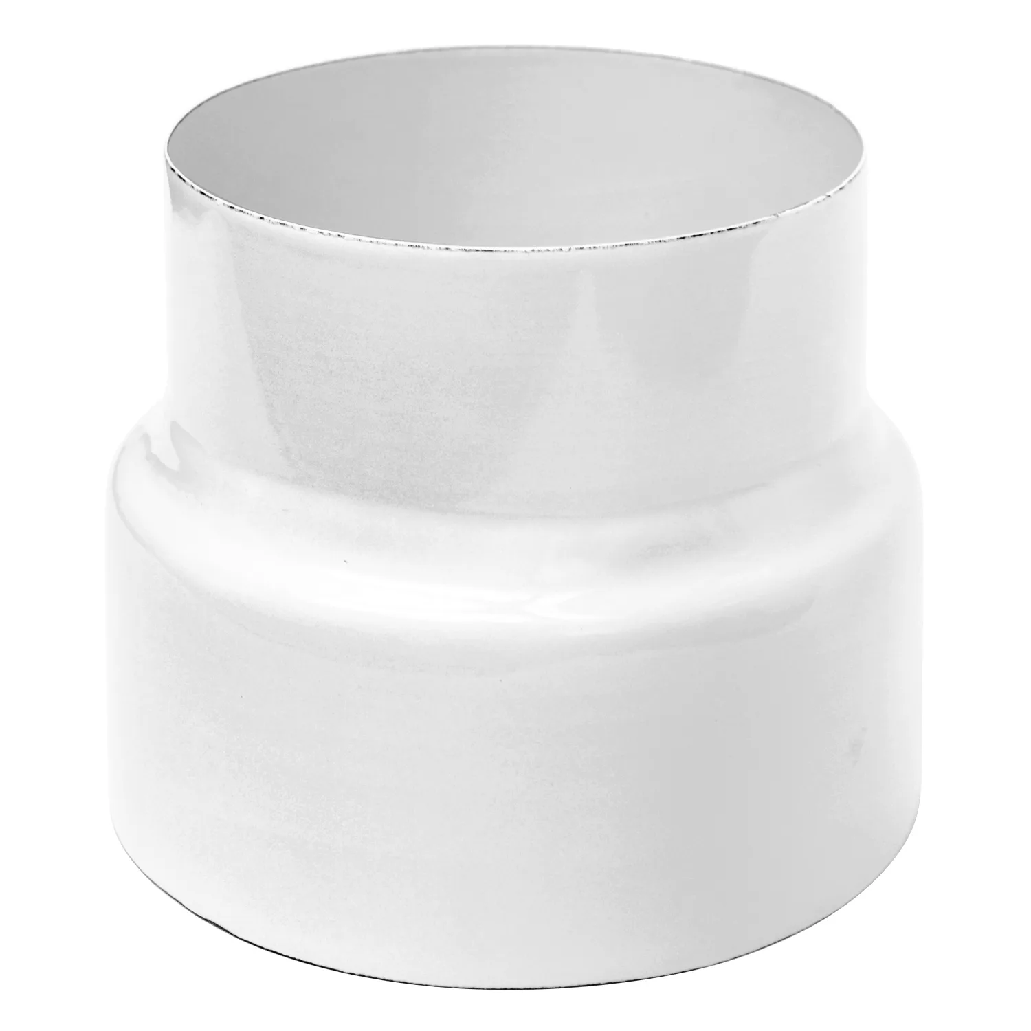 Réduction de tuyau de poêle / conduit de fumée émaillé Raik 150 mm - 130 mm blanc