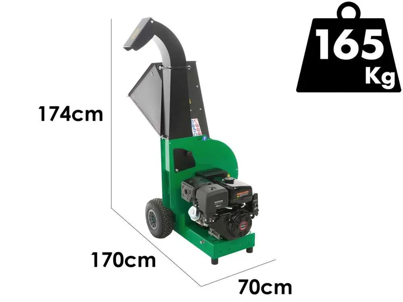 Seven Italy BIGCH420 - Broyeur de branches thermique - Moteur Loncin G420F - Démarrage électrique