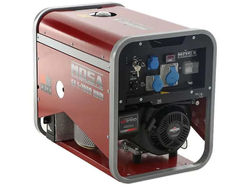 MOSA GE S-7000 BBM AVR EAS - Groupe électrogène à essence avec AVR 6.5 kw - Continu 5.4 kW monophasé + ATS - Moteur B&S XR2100