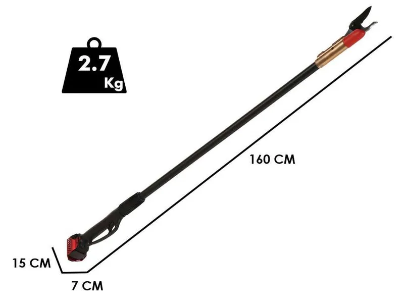 Blue Bird HPS 22-160 - Sécateur électrique de taille sur perche de 160 cm - 21.6V 2.5Ah - Diamètre de coupe 40 mm