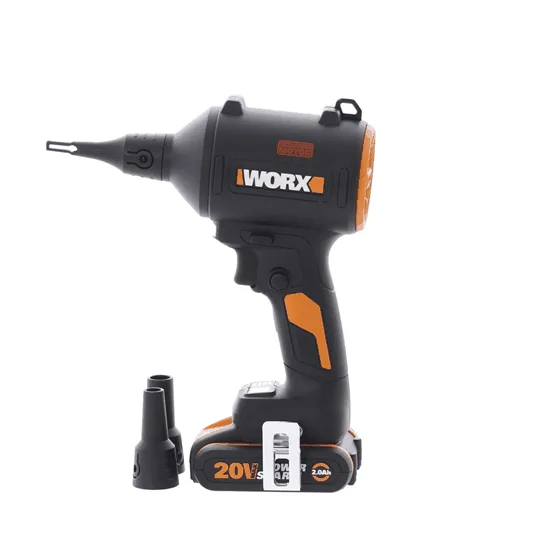Worx Nitro WX099 - Souffleur de poussière portable à batterie - 2 x 20 V / 4 Ah - Chargeur double