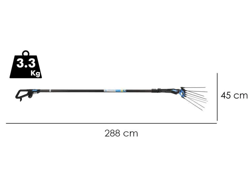 Campagnola master plug-in - Perche en carbone et aluminium - 288 - 373 cm - Peigne vibreur électrique à batterie