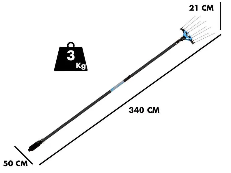 Campagnola Icarus V1 ECO Plug-in - Perche en carbone de 150-220 cm - Peigne vibreur électrique à batterie - 21.6V 5Ah