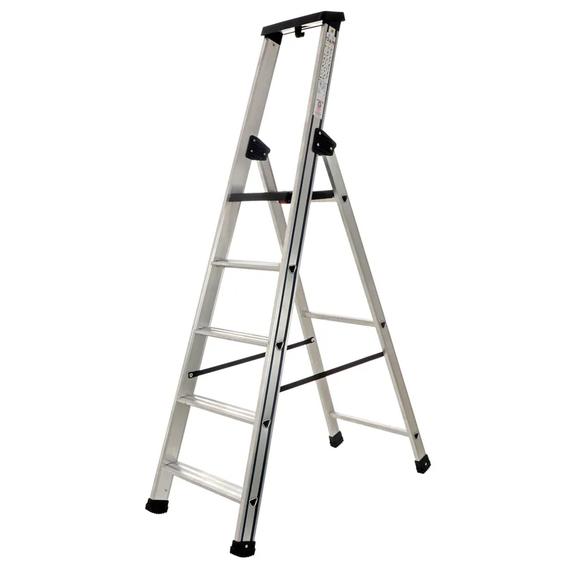 S.T.P. Issima, 5 marches, 1.74 m - Échelle en aluminium avec tréteau