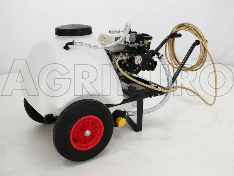 Groupe motopompe de pulvérisation Comet APS 41 - Honda GX 160 et chariot avec cuve 120 l avec crochet