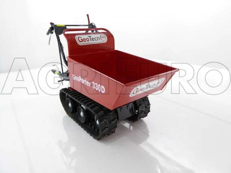 GeoTech Pro GeoPorter 330D - Brouette motorisée à chenilles à 4 galets avec benne dumper - 300 kg