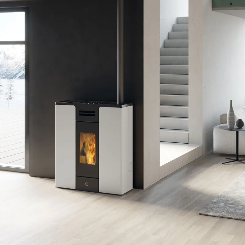 EK63 Entity 90+ Evo Poêle à granulés acier blanc