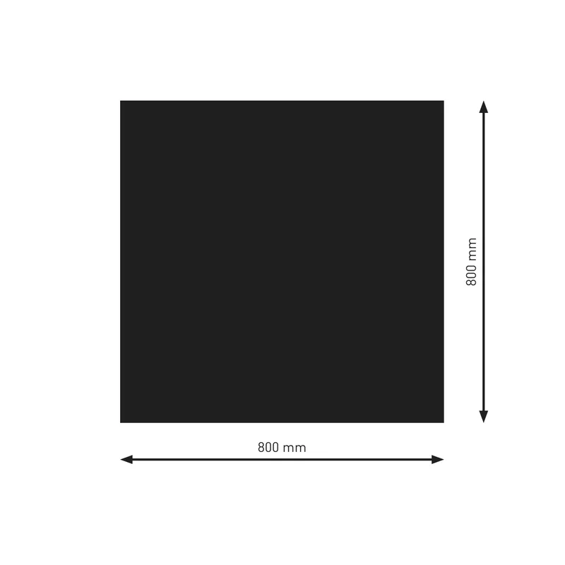 Plaque de base Raik B1 Rectangle / Carré noir revêtu par poudre 800 x 800 mm