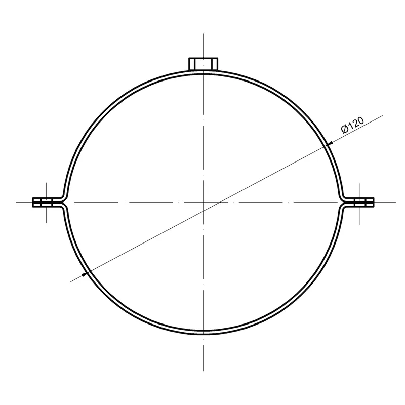 Raik Basic collier de serrage 120mm gris fonte pour tuyau de fumée / conduit de fumée