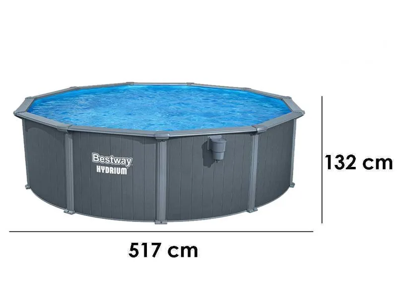 Bestway Hydrium 561CU - Ø488x132 cm - Piscine ronde pour 9-10 personnes
