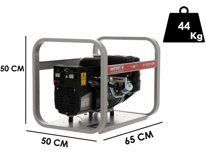 MOSA GE 3500 KBM - Groupe électrogène à essence 2.9 KW - Continue 2.6 kW Monophasé - Moteur Kohler CH270