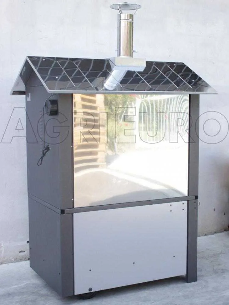 AgriEuro Medius Plus 100 EXT - Four à bois en acier d'extérieur - ventilé, toit inox