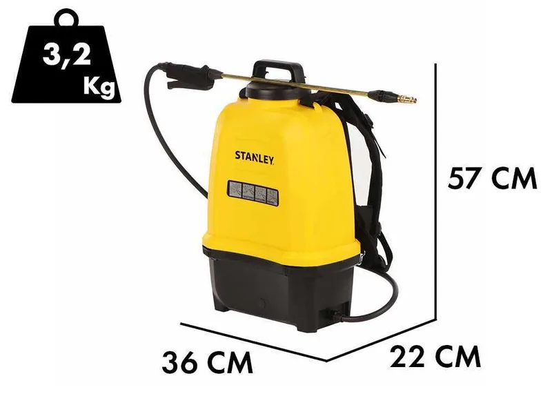 Stanley SXSPBS16E - Pulvérisateur à dos à batterie - 16 litres - 14,4V/2Ah