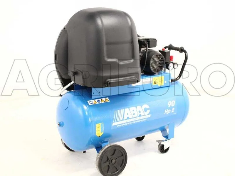 Abac silent A29B 90 CM2 - Compresseur d'air électrique monophasé par courroie silencieux - Moteur 2 CV - 90 L