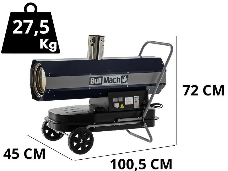 BullMach BM-IDH 30KW - Générateur d'air chaud diesel - à combustion indirecte