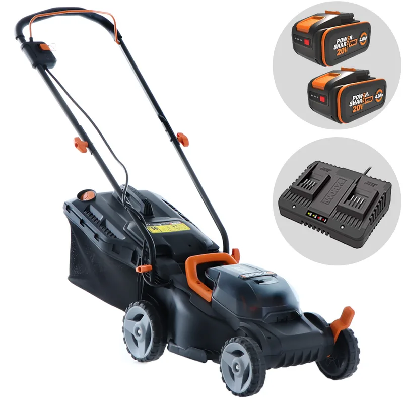 Worx WG779E.1 Tondeuse à gazon électrique à batterie - 2X20V 4 Ah