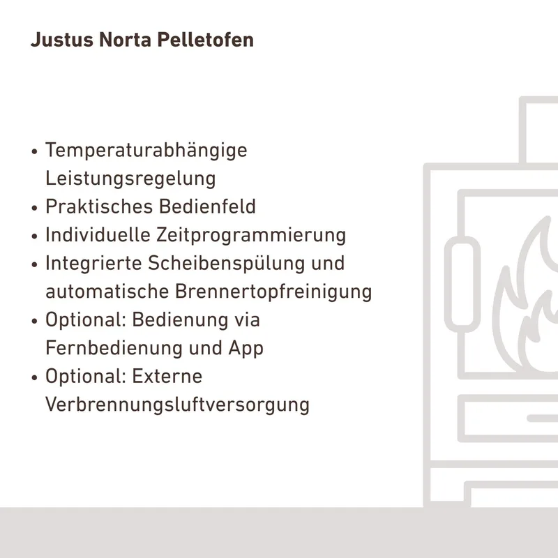 Justus Norta poêle à granulés acier noir / pierre ollaire
