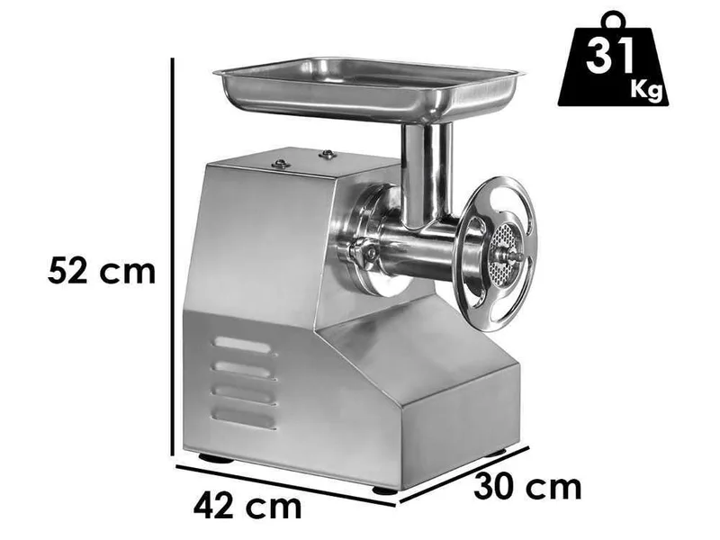 Fimar TC22TS - Hachoir à viande électrique - 230 V - 1.5 CV - Groupe de hachage INOX - Avec inverseur de marche