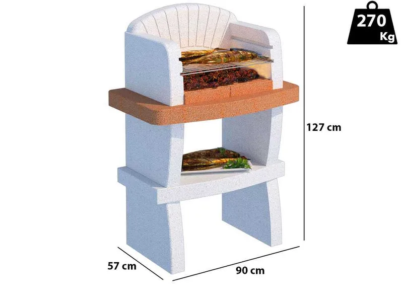 Linea VZ Modena - Barbecue à bois et charbon en maçonnerie