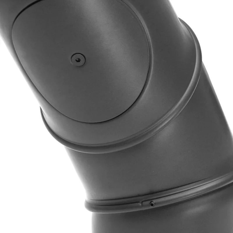 Raik Basic coude multiple de tuyau de fumée 150mm gris fonte avec porte – 4 pièces pour tuyau de fumée / conduit de fumée