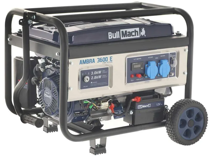 BullMach AMBRA 3600 E - Groupe électrogène 3 Kw monophasé - Version à roues