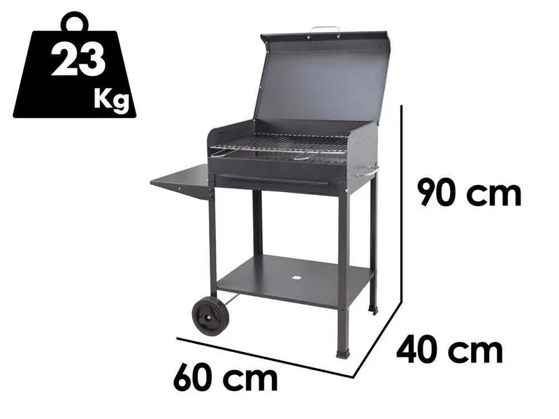 Mille Polifemo Medium - Barbecue à charbon en fer artisanal - 57,5x37 cm