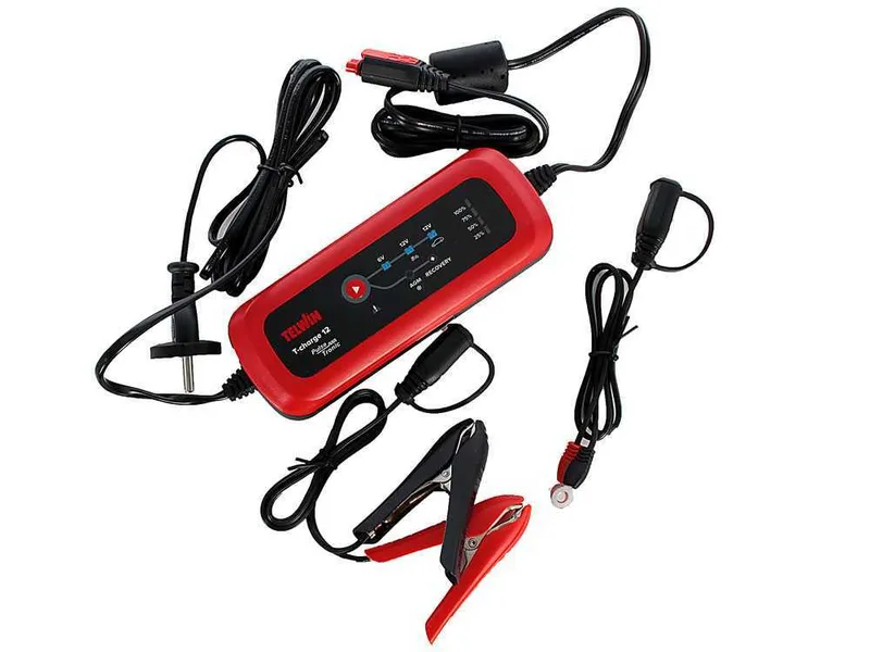 Telwin T-Charge 12 - Chargeur de batterie et mainteneur de charge - batteries de voiture et moto 6/12V - batteries AGM