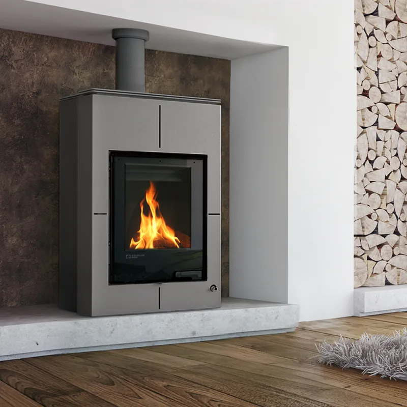Poêle à bois Aquaflam Vario Saporo Gris