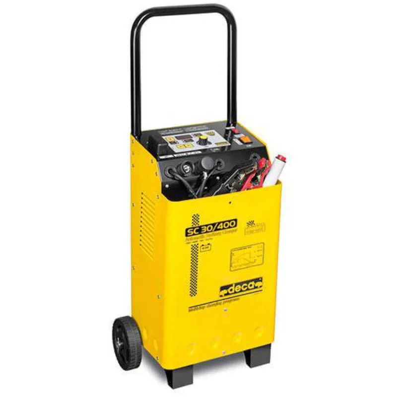 Deca SC 30/400 - Chargeur de batterie/démarreur 12-24V avec microprocesseur - monophasé - sur chariot
