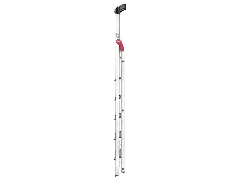 Hailo L60, 6 marches, 1.90m - Échelle en aluminium avec tréteau - Ultra-légère