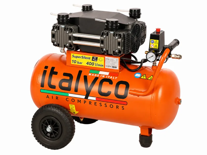 Italyco KP 50/3 OL - Compresseur d'air électrique monophasé silencieux - Oil-less - Moteur 3 CV - 50 l