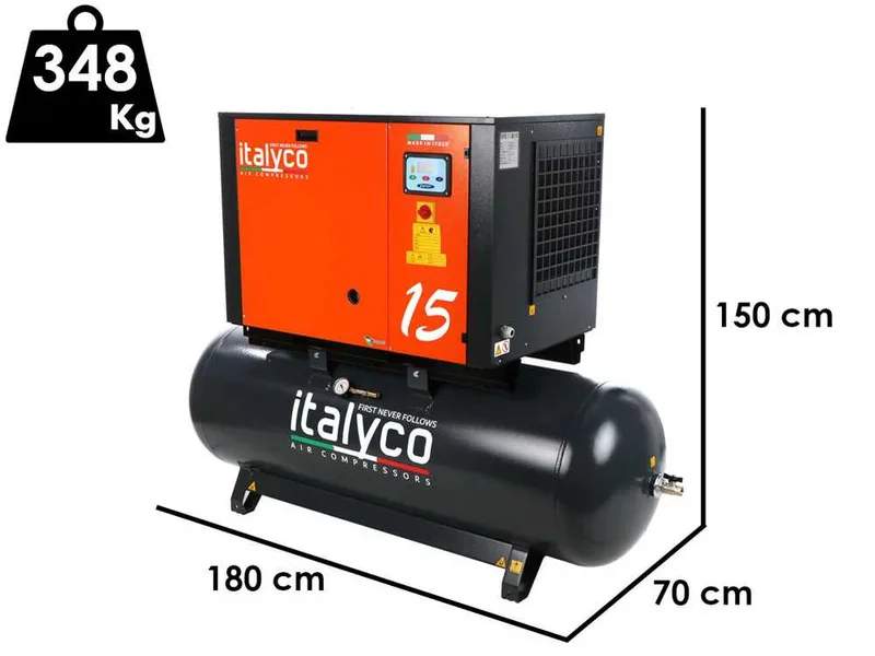 Italyco KV 15/500 Premium - Compresseur rotatif à vis - Pression max 10 bar