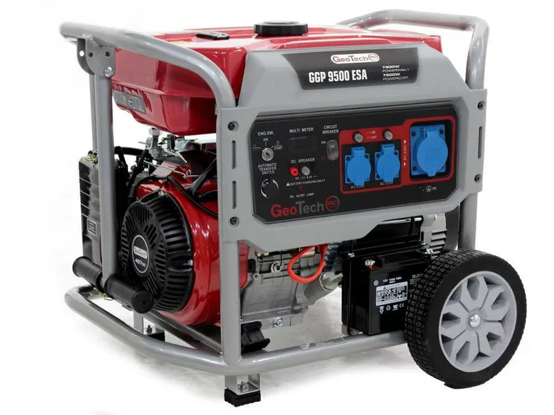 GeoTech Pro GGP 9500 ESA - Groupe électrogène sur chariot avec AVR dém. électrique 7.9 kW - Continue 7.5 kW Monophasé