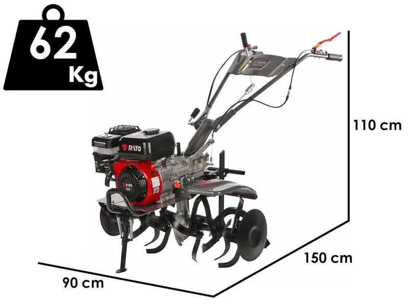 Italian Power RG 3.6-75Q-Z - Motobineuse à essence 7 CV - Moteur Rato R210