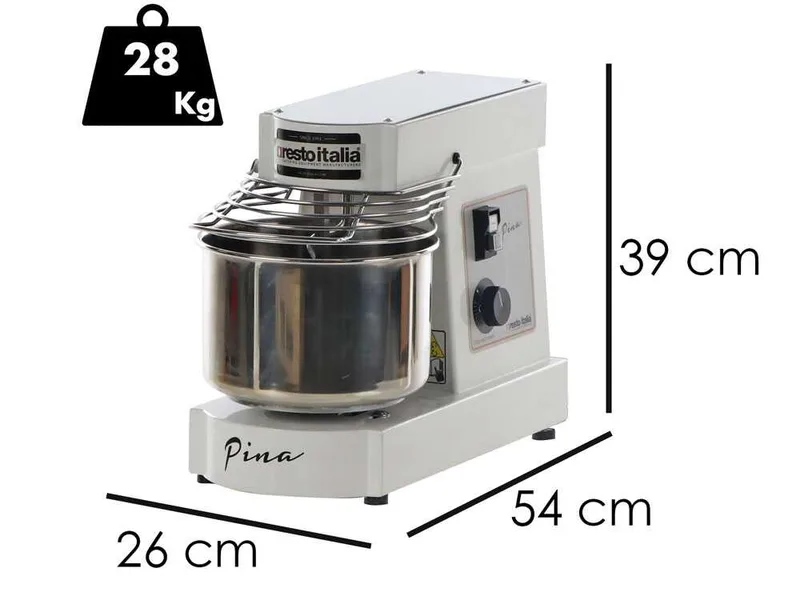 Resto Italia Pina Line MO 10 - Pétrin à spirale à une vitesse - 6 KG