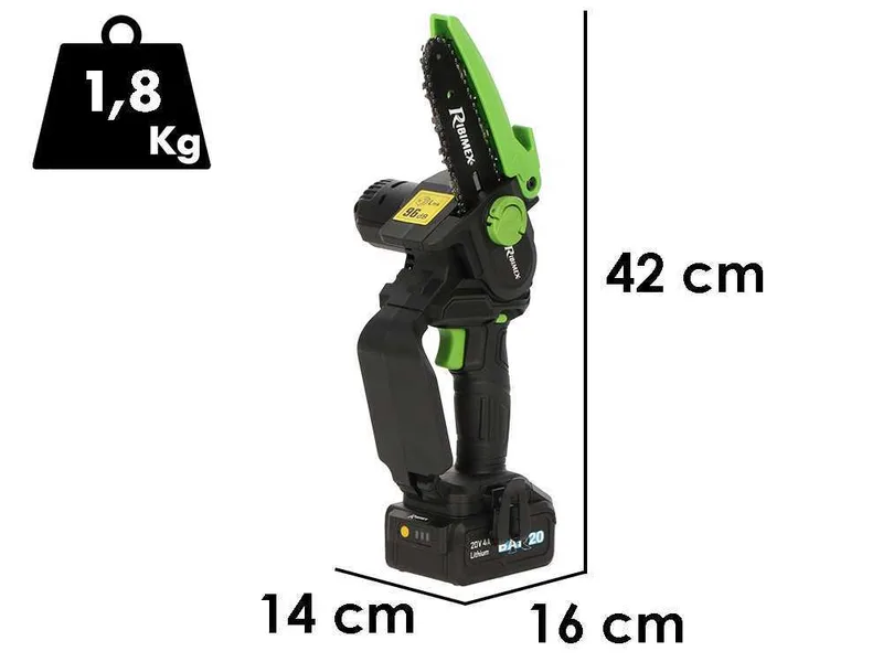 Ribimex PRBAT20/TRB - Élagueuse sur batterie - 20 V/4 Ah