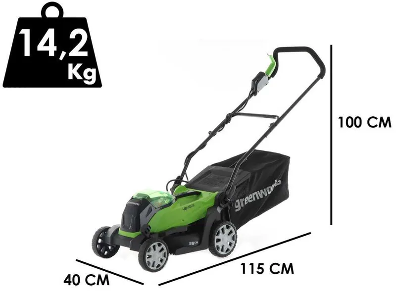 Greenworks G48LM36 - Tondeuse à gazon à batterie 48V