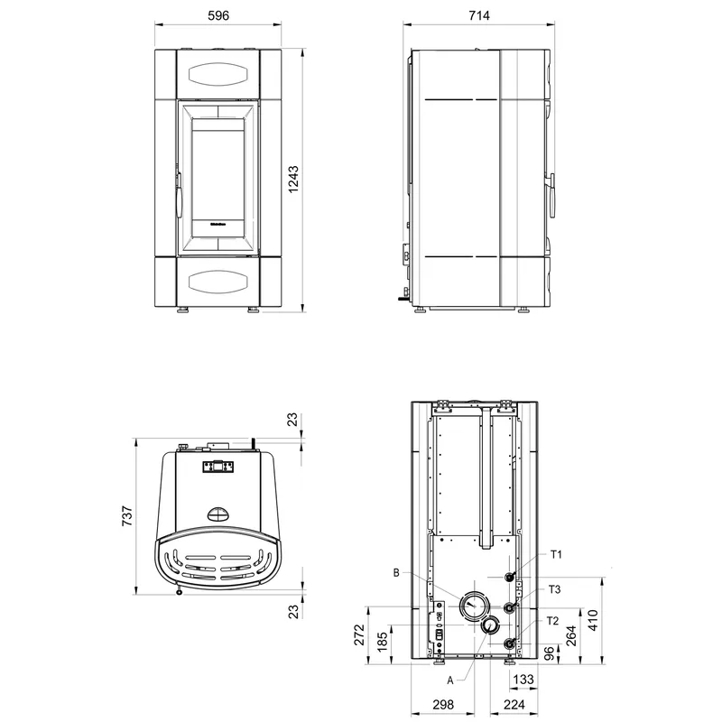 Extraflame isidora idro H23 poêle à granulés bouilleur